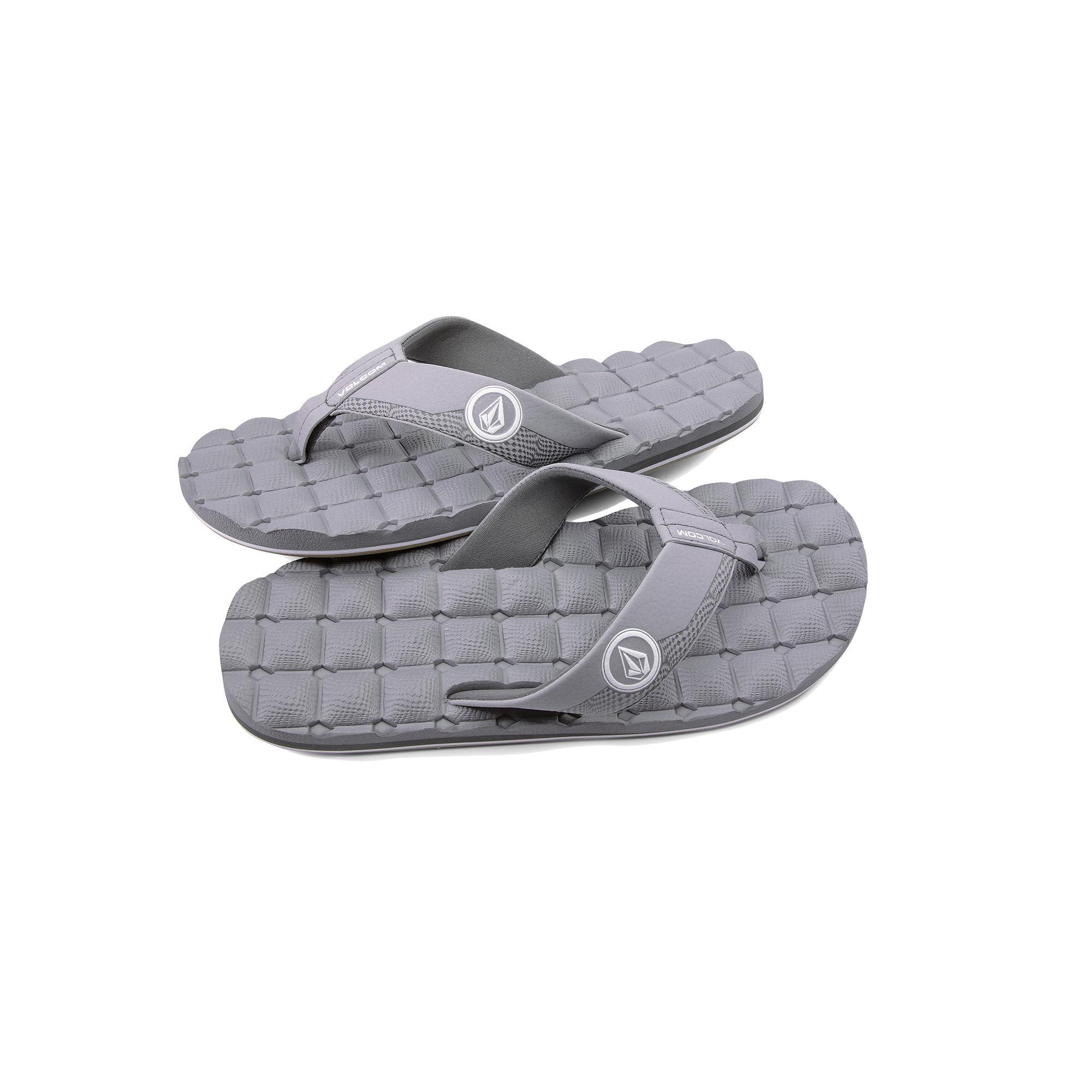 Volcom Men's Recliner Sandals – Water-Friendly Flip Flops with Recliner Comfort Foam Footbed, New Light Grey, 15 Image