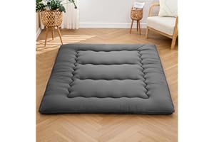 JINJEEO Futon Mattress Mattress Topper Twin Japanese Floor Mattress Memory Foam Tatami Foldable Sleeping Mattresses Camping Mattress,Dark Grey