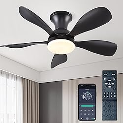 FUMLTP 33In Black Low Profile Ceiling Fans with