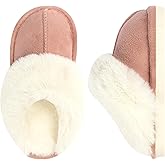 GIWONET Kids Slippers Girls Boys Faux Fur House Slippers Fuzzy Indoor Shoes Warm Memory Foam Soft Plush Bedroom Slides