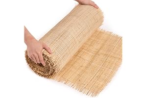 LABACRAFT 24" Width Square Rattan Cane Webbing Roll 5 Feet Fine Radio Net Mesh Pre Woven Open for Caning Projects Rattan Fabric Furniture Woven Rattan Sheet Crafts Chair Caning Supplies Wicker (5 Feet)
