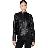 Cole Haan Women's Zip Front Fully Lined Leather Coat