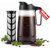 MUELLER HOME Cold Brew Coffee Maker, 64 oz Tritan Fortified Pitcher | Pour Spout Handle Lid with Removable Fine Mesh Filter, Pitcher for Iced Tea, Fruit Infused Water &amp; More, Leak-Proof, BPA-Free