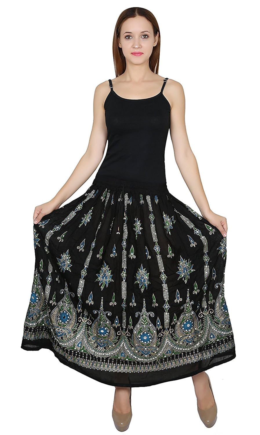 royal womens rayon handcrafted sequence jaipuri skirts free size