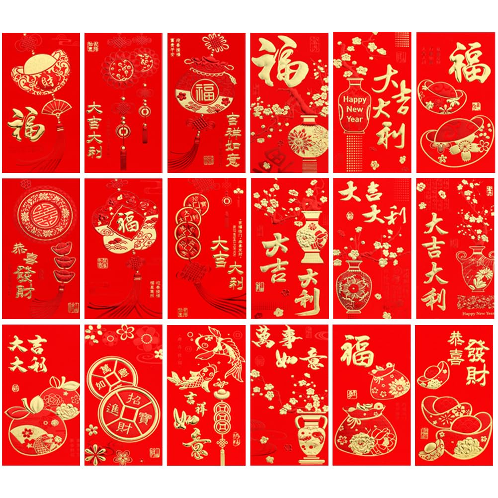Ciieeo 36pcs Chinese Style Red Envelopes Chinese Red Envelopes New Year for New Year, Spring Festival