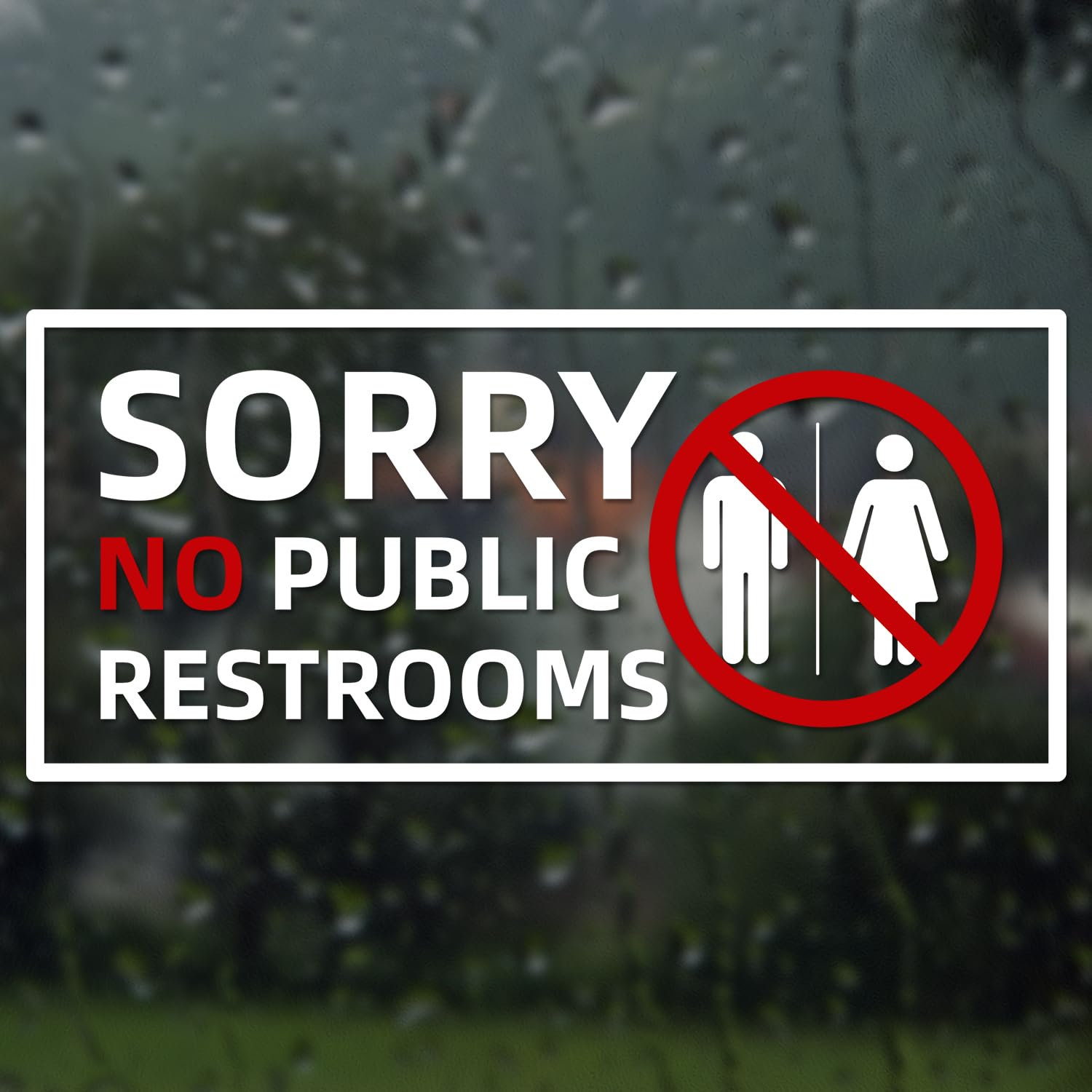 6pcs No Public Restroom Signs, 8.66x3.94 Inch Waterproof Restroom Vinyl Labels for Business Removable Sorry No Public Restroom Sticker Warning Signs for Home Office Stores
