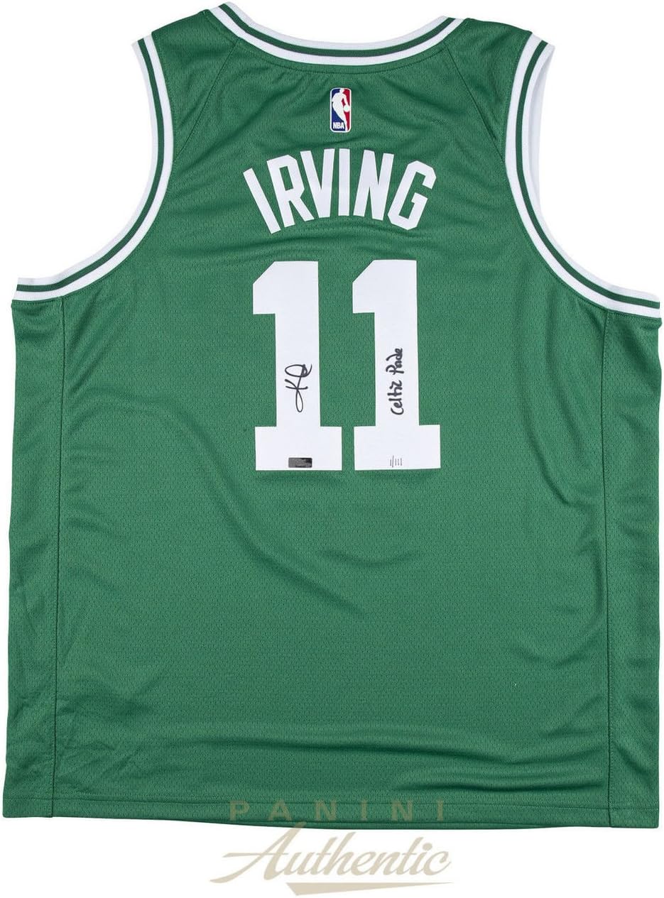 KYRIE IRVING Autographed"Celtic Pride" Celtics Green Nike Jersey PANINI LE 111