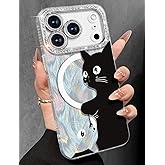 Toycamp for iPhone 17 Pro Max Case - Compatible with Magsafe Women Girls Aesthetic Cute Girly Kawaii Cat Unique Design Bling Lens Protector Magenetic Funda for Apple 17 Promax Phone Cover
