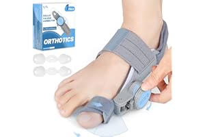VEVARUN Bunion Corrector for Women Men: Big Toe Straightener Bunion Fix with Adjustable Knob-Orthopedic Bunions Splint Brace Toe Alignment Correction for Hallux Valgus Pain Relief Day/Night (Grey)