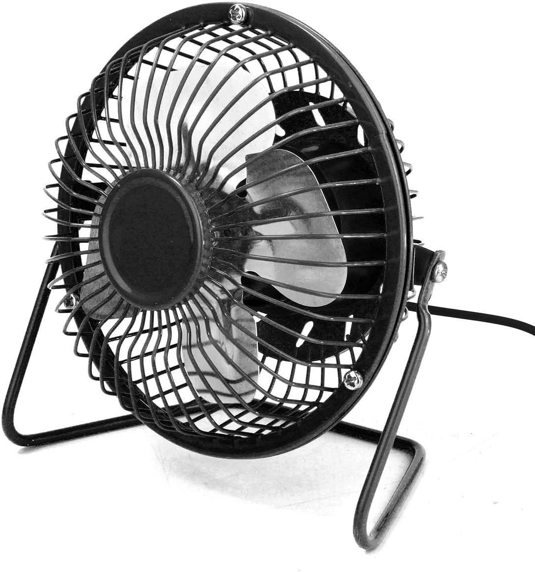 ZOMTOP4’’ USB Mini Desk Fan - Quiet, Powerful and Metal (Black)