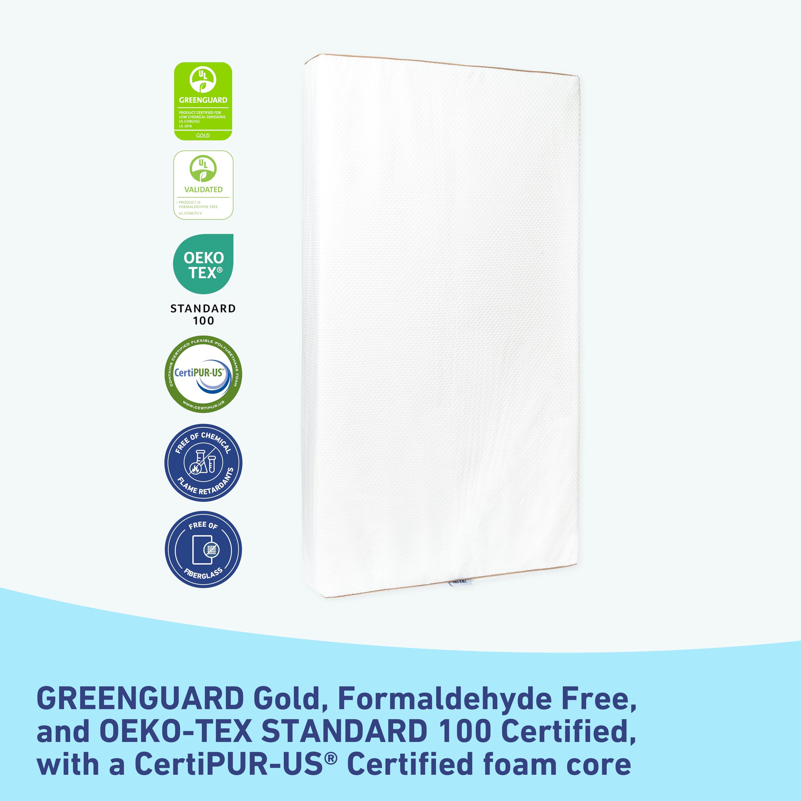 Graco 6-Inch Dual-Comfort Crib & Toddler Mattress - GREENGUARD Gold, CertiPUR-US Certified Foam, Machine Washable Cover with 100% Waterproof Surface, Fits Standard Full Size Baby Crib and Toddler Bed