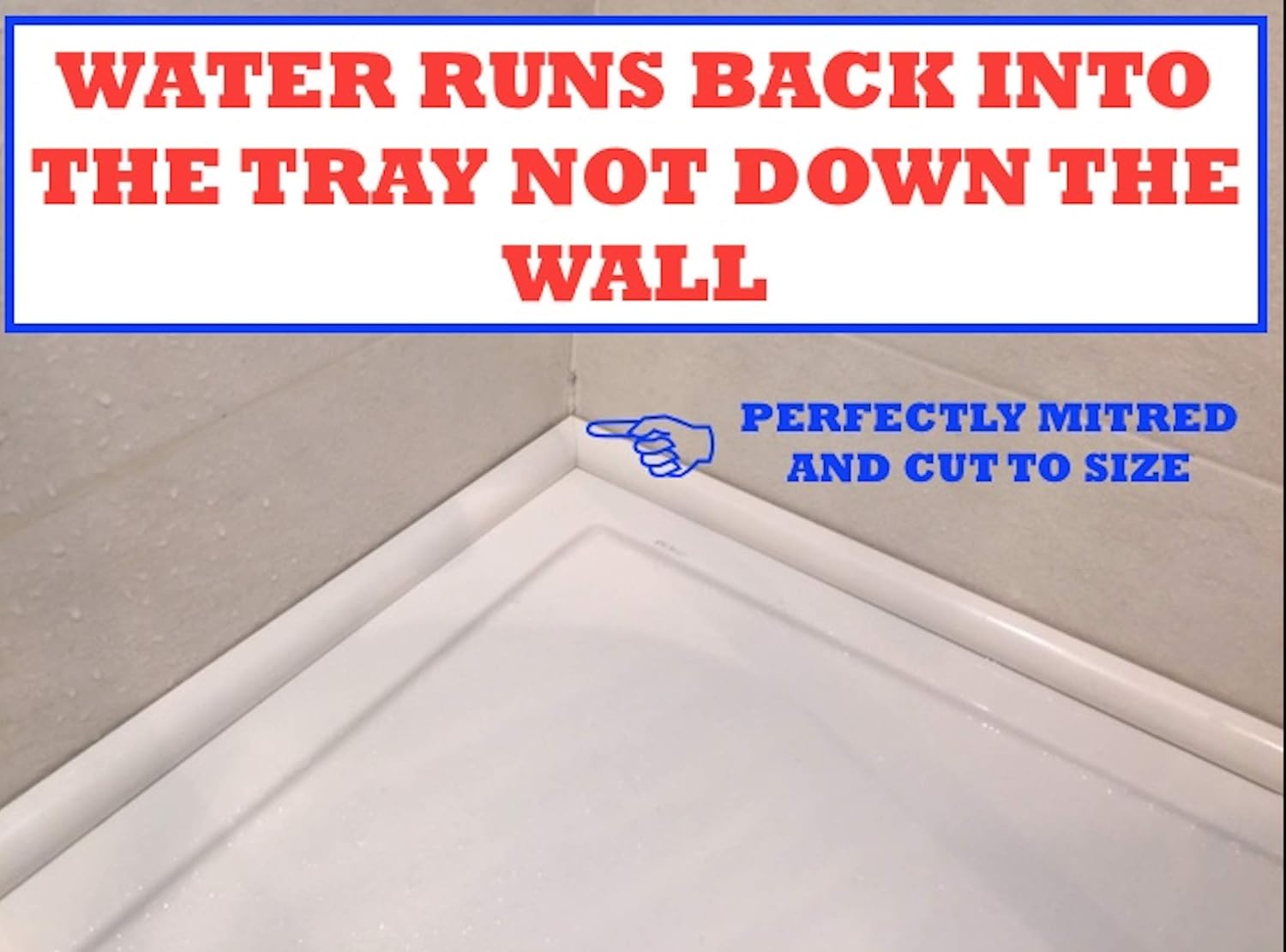 Specialist SHOWER TRAY/CUBICLE READY MITERED QUADRANT EDGING SEALING