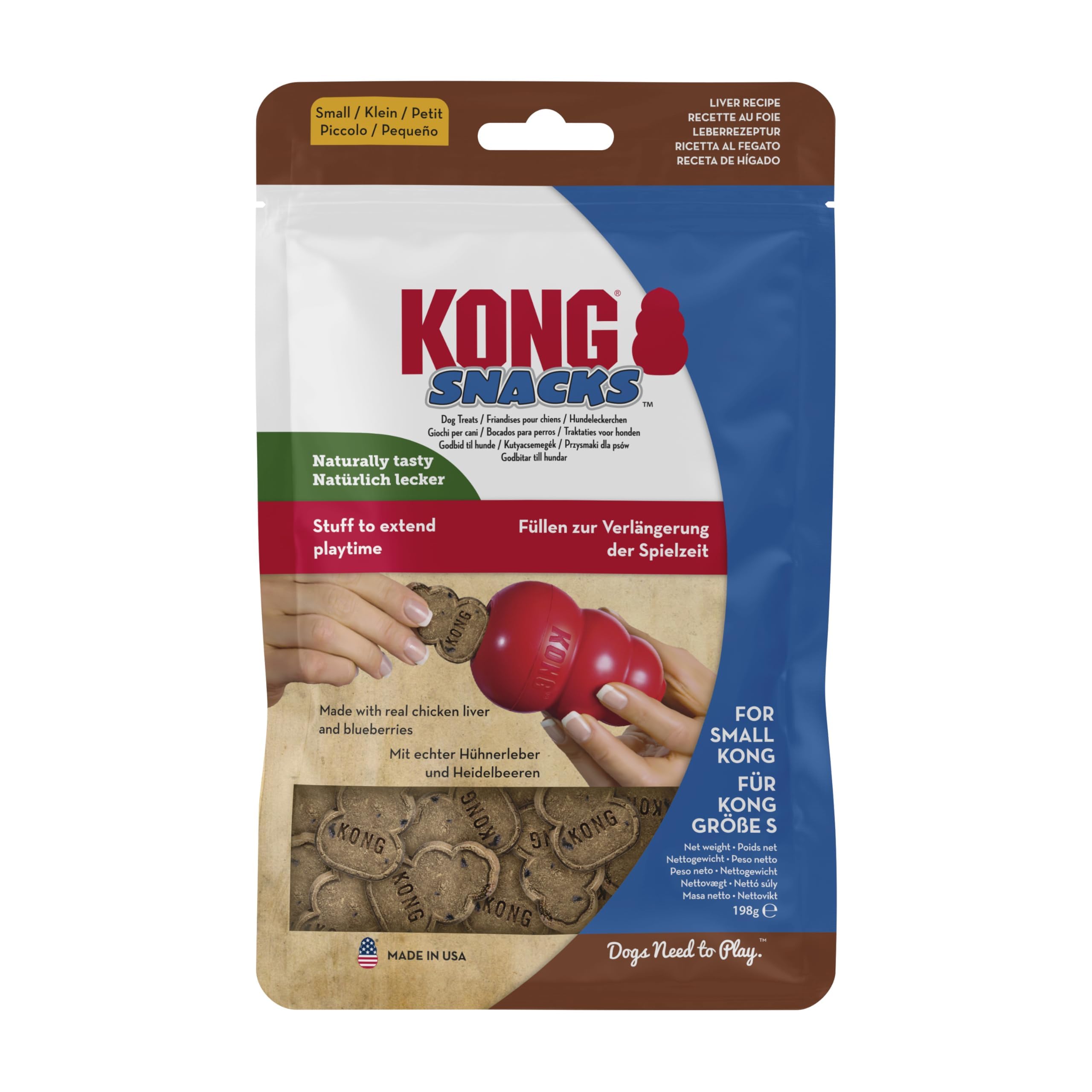 KONG Snacks - All Natural Dog Biscuit Treats - Chicken Liver Flavour, For Small-Medium KONG Toys โ image 1