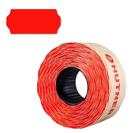 15.000 Preisetiketten 26x12, leucht-rot, permanent, 10 Rollen a 1.500 Stück, Preisauszeichner Etiketten 26 x 12 | Auszeichnen