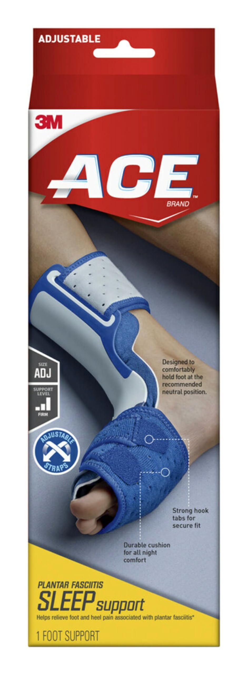 ACE Brand Plantar Fasciitis Sleep Support, Helps Relieve Symptoms of Plantar Fasciitis, One Size Fits Most, Blue