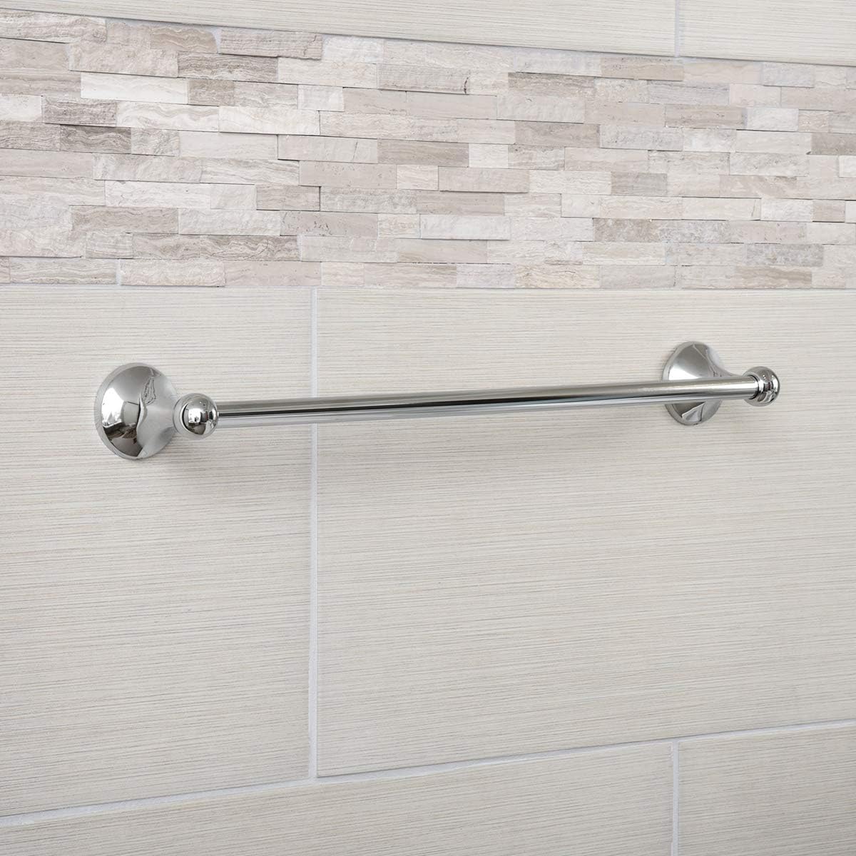 Basics Modern Towel Bathroom Bar, Satin Nickel, 24 Inch - - 