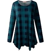 LARACE Womens Long Sleeve Flattering Comfy Tunic Loose Fit Flowy Top