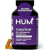 HUM Turn Back Time Turmeric Supplement for Youthful Looking Skin Support with Green Tea Extract, Lutein & Polyphenols, Skin Care Aging & Collagen Support Capsules for Even Tone, 60 Vegan Capsules