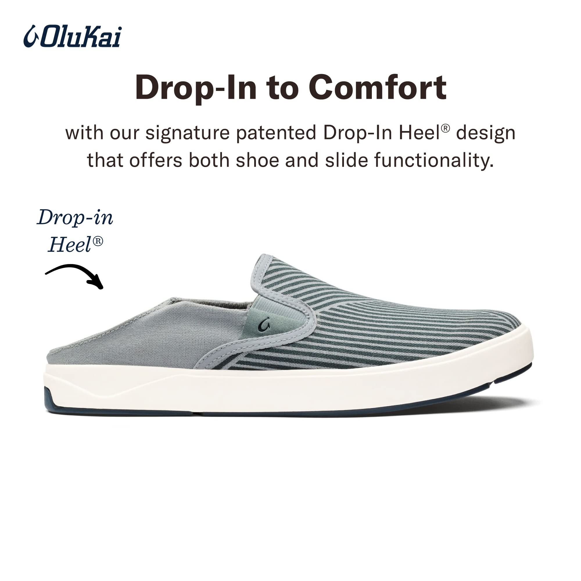 OLUKAI Lae'ahi Lole Men's Slip-On Sneakers, Lightweight & Breathable, Water Resistant & Wet Grip Soles