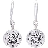 NOVICA Artisan Handmade Silver Dangle Earrings Karen Gemini from Thailand Fine Zodiac [1.4 in L x 0.6 in W] ' Karen Gemini'