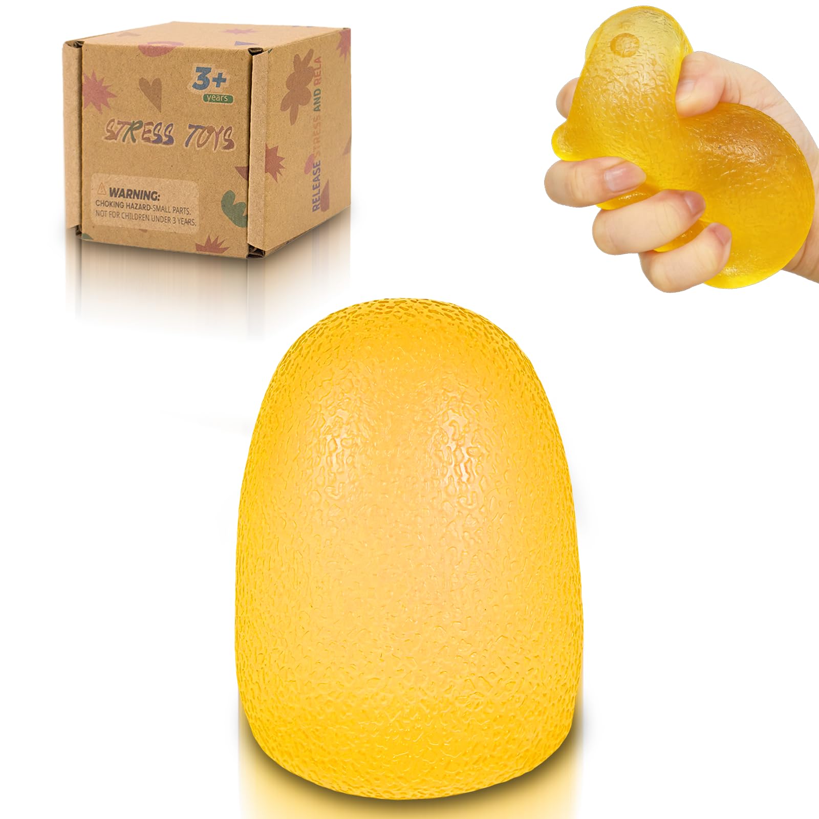Graphinza Squeeze Toys for Kids,3.75in*2.8in,Durable Stress Relief Toys,Not Easy to Fall Off,Autism Stress Relief,Stress Balls for Adults and Children,Classroom Prizes,Safe & Fun Fidget Toys (Orange)
