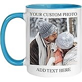 Custom Mug - Personalized Coffee Mug with Photo Text Logo | Taza Personalizada 11oz Both Sides Print | Custom Gifts for Men Women | Customized Picture Cup Dishwasher Safe