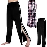 Twistover 2 Pcs Post Surgery Tearaway Pants for Men Women Unisex 2 Side Zippers off Full Open Lightweight Sweatpants