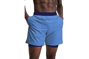 Fabletics Men's The Fundamental Short (Lined), Workout, Running, Training, Gym, Yoga, Ultra Lightweight, Athletic