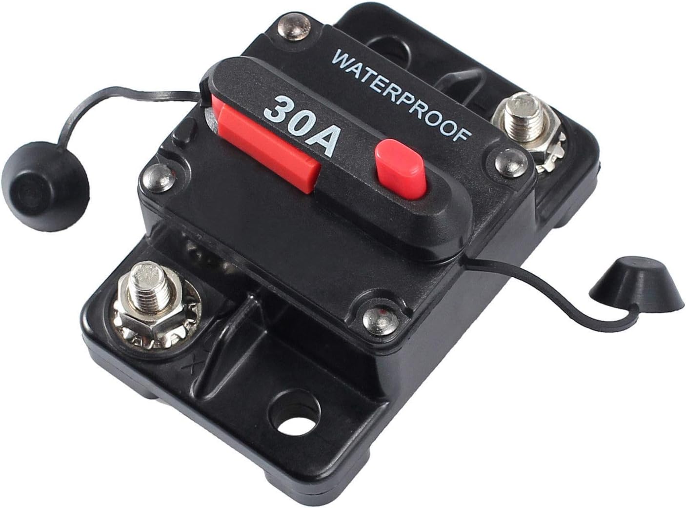 MASO 30 Amp Waterproof Car Circuit Breaker with Manual Reset Suitable for Motor Auto Car Marine Boat Bike Stereo Audio 12V-24V DC: Automotive