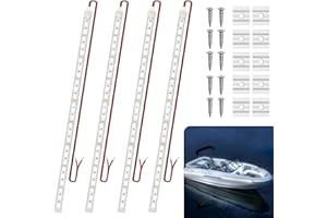 VIDLULTD Boat Marine Submersible Led Strip Lights, 4 Pcs 20 Inches 12V Super Bright Boat Interior Lights, IP68 Waterproof Marine Led Strip Lights Night Fishing Lights for Boats, Kayak (White)