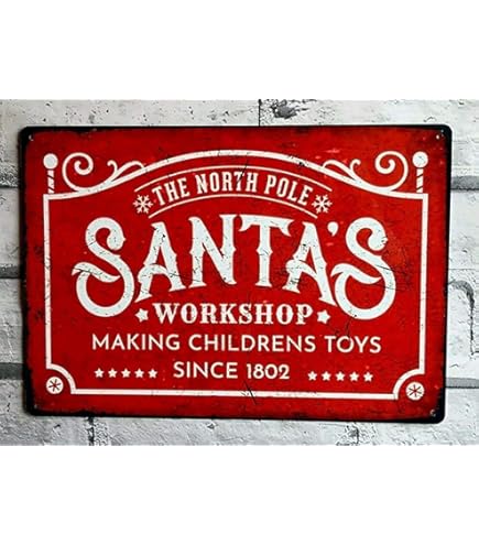 Letrero De Metal Vintage Con Texto En Inglés «May You Never Be Too Grown Up To Search The Skies On Christmas Eve» («May You Never Be Too Grown Up To Search