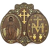 bgcarpenter Virgin Mary Wall Decor Handmade Wooden Virgin Mary Wall Plaque Religious Art Sculpture for Home Decor (12 Inch)