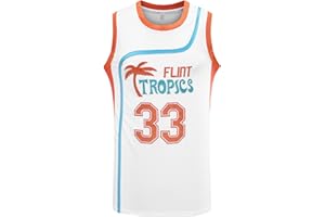 JKNAKN Jackie Moon 33 Coffee Black 7 Flint Tropics Semi Pro 90s Hip Hop Clothes for Party Men Basketball Jersey Green White