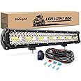 Nilight 20 Inch 420W LED Light Bar Triple Row Flood Spot Combo 42000LM Driving Boat Led Off Road Lights with 12V On/Off 5 Pin Rocker Switch 16AWG Wiring Harness Kit, 2 Years Warranty