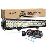 Nilight 20 Inch 420W LED Light Bar Triple Row Flood