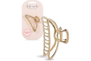 Kitsch Metal Hair Clips for Women - Durable & Elegant Metal Claw Clips, Perfect for Everyday Use & Special Occasions | Ideal Gifts for Women - Gold, 1 Pc