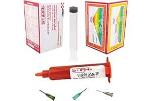 STIRRI-ASM-TF no-clean universal soldering tacky paste flux (ROL0) - 10g amber syringe kit - for automated soldering machines, BGA, handsoldering, hot air rework, SMD assembly