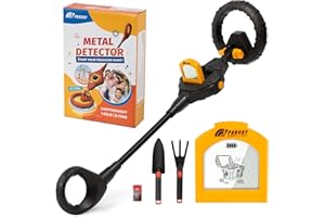 PANCKY Metal Detector for Kids, IP68 Waterproof 3-10 Year Kids Metal Detector Kit with LCD Display, Automatic Sensitivity Adjustment, 6.6" Search Coil, 1.65lb Lightweight, Gift for Boys & Girls, Black