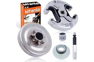 Mtanlo .325" 7T Clutch Sprocket Drum Needle Bearing For Husqvarna 340 345 350 445 450, .325" 7T Clutch Drum, Clutch, Oil Pump, Worm Gear, Needle Bearing