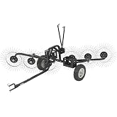 Strongway 55in. Inline Acreage Rake, 12in. Pneumatic Tires, 55in.W | Six reel tines, property grooming, debris cleanup, tow-behind operation, durable outdoor construction, commercial use