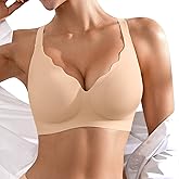 Seamless Wireless Bra for Women with Support - No Underwire Full Coverage Push Up Bras