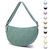 BESMART Small Nylon Crescent Crossbody Bag for Women Men Trendy, Waterproof Crescent Sling, Lightweight Travel Purses