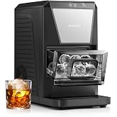 HiCOZY B1 2" Clear Ice Ball Maker, Countertop, 40 Pcs/Day Self-Cleaning | Makes 2 big crystal sphere ice balls in 60 mins, with ice tong, round ice cube machine ideal for cocktails and whiskey