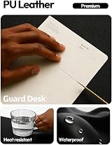 YSAGi Leather Desk Mat Large 100 x 50 cm Non-Slip Waterproof Black view 3
