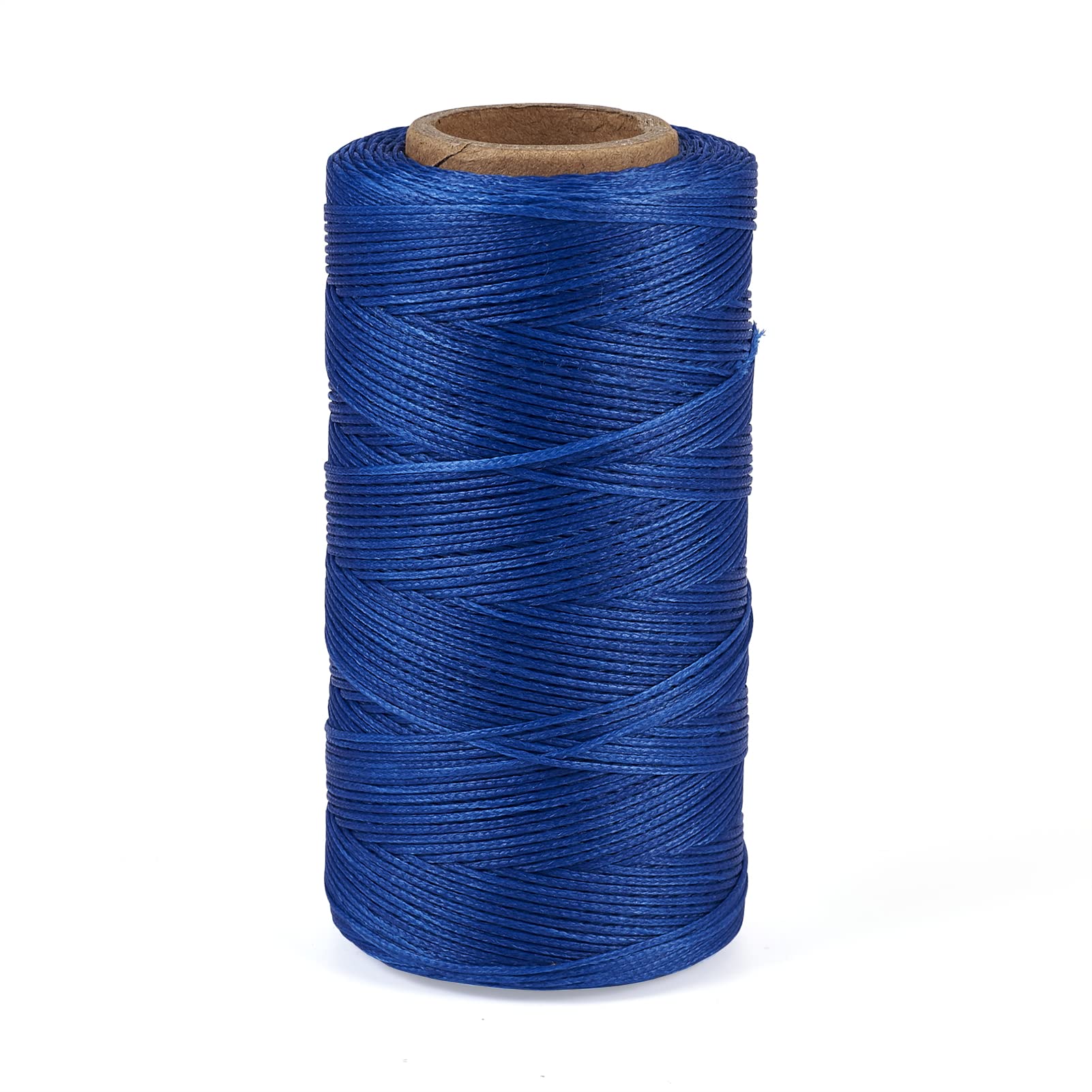 PandaHall 260 Meters 1mm Flat Waxed Polyester Cord Royal Blue Leather Craft Thread Sewing Waxed String for Hand Stitching, Bookbinding, DIY Weaving Handicraft Tools, Shoes Repairing