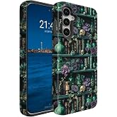 BSMOSPER Compatible for Samsung Galaxy A17 5G Case, Dual Layer Heavy Duty 2 in 1 Shockproof Protective Phone Case,Skull Flowers and Books