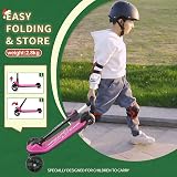 besrey Kids Kick Scooter 3-Wheel 3-10 Adjustable Height LED Wheels Folding view 5