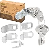 Mailbox Lock Replacement - Universal Mailbox Locks with 4 Keys - Easy to Install Mail Box Lock and Key Set - Durable and Secure Lock Replacement with 4 Keys for Almost Locking Mail Boxes