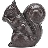 BRASSTAR Cast Iron Squirrels Eating Pine Cones Statue Garden Home Office Desk Decor Paperweight Collection Animal Figurine TQGJPT696