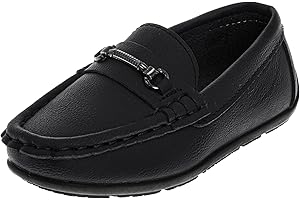 French Toast Toddler Boy Loafers Penny Moccasin School Driving Dress Shoes for Boys Black, Tan, Navy, White Red Size 5-10 Toddlers 11-13 Little Kid 1-5 Big Kid